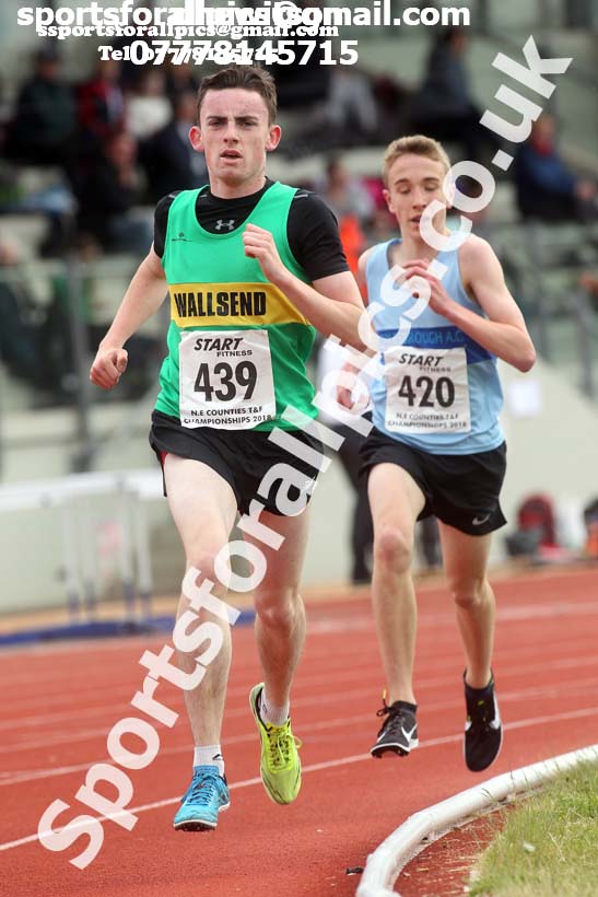 Mens under-17 3000 metres, North Eastern Track and Fields Champs., Middlesbrough. Photo: David T. Hewitson/Sports for All Pics